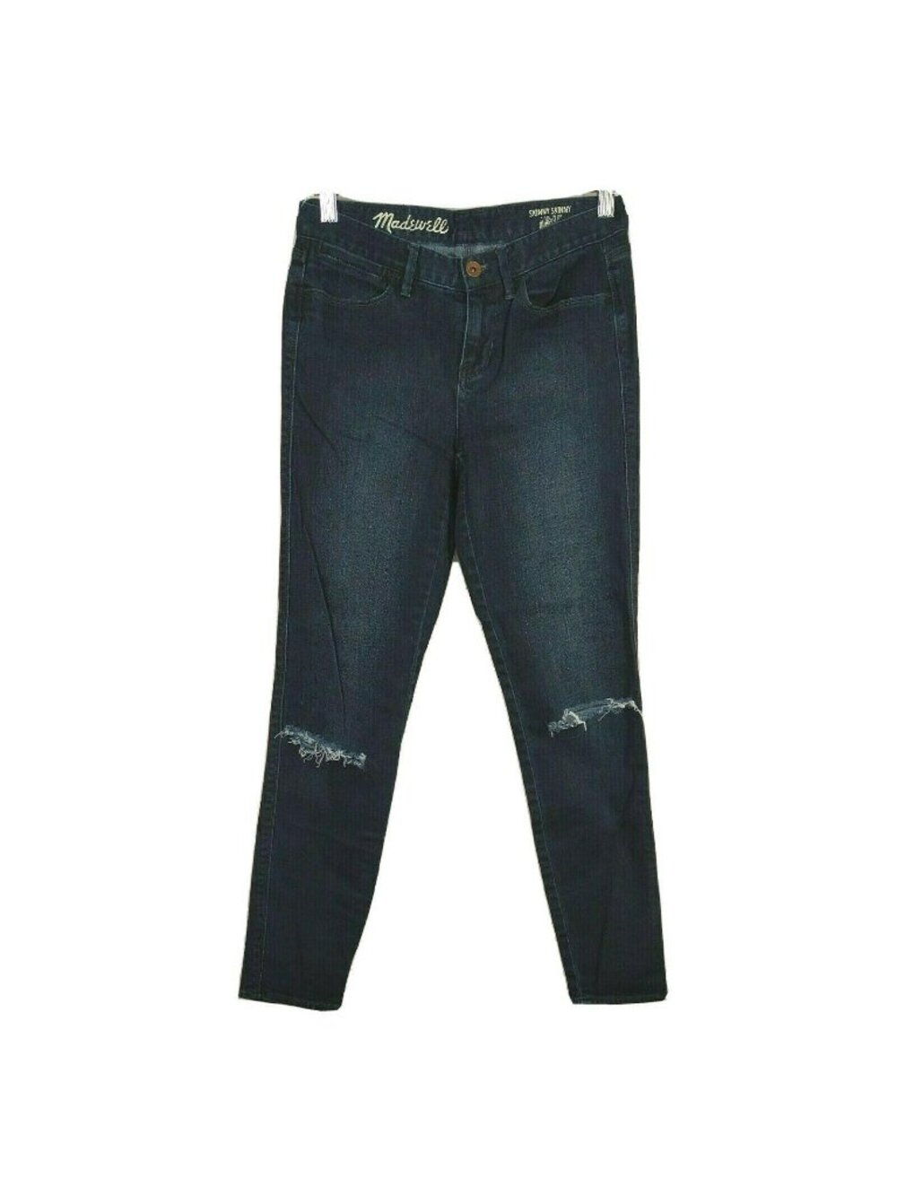 Madewell Skinny Skinny Ankle Jeans Ripped Women Size 25 Dark Wash Blue Distress